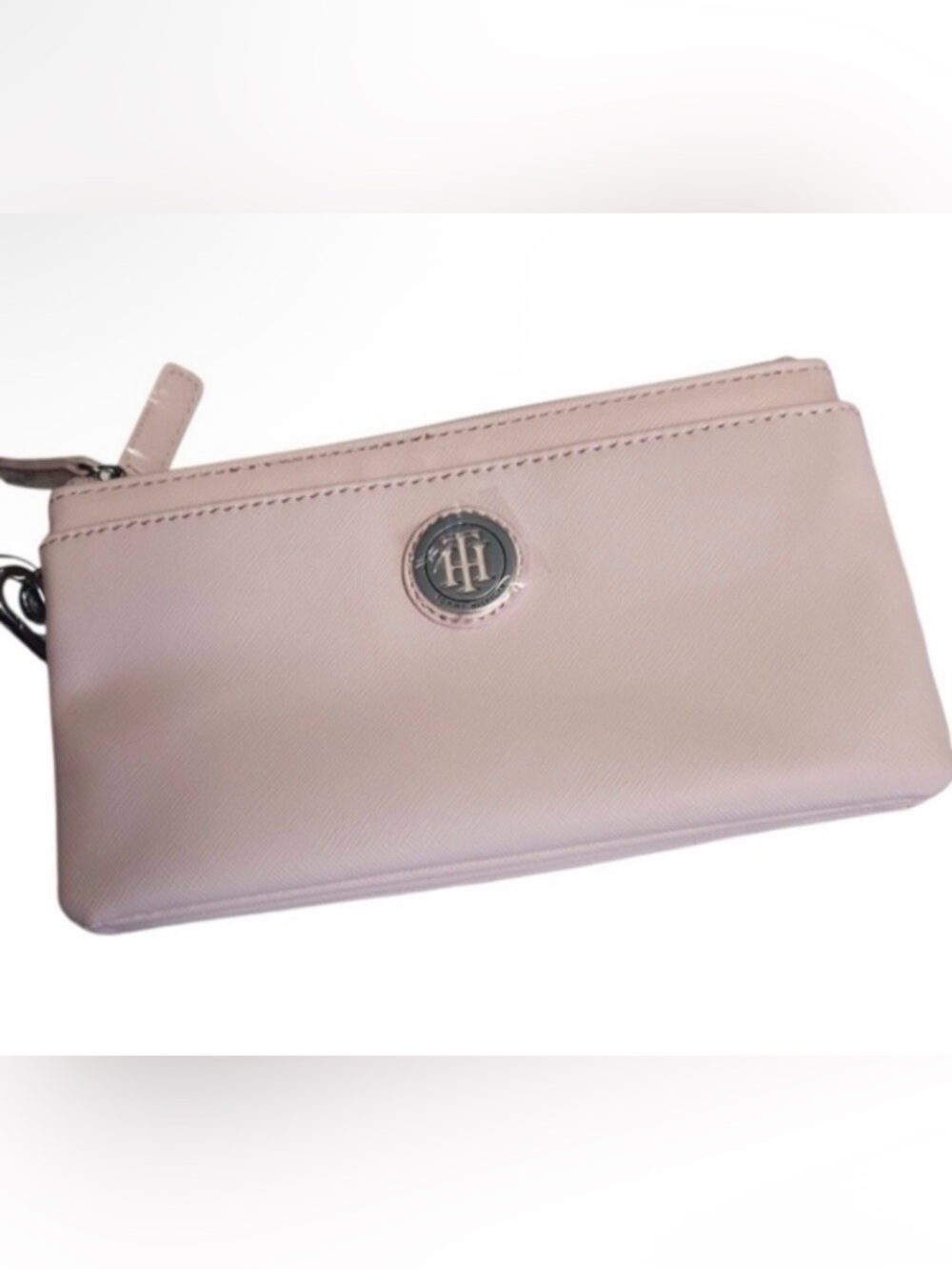 Tommy Hilfiger Blush Pink Saffiano Wristlet Clutch(lighting my change color) nwt
